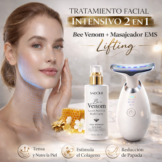 Tratamiento Lifting - Masajeador EMS LED y Loción Bee Venom